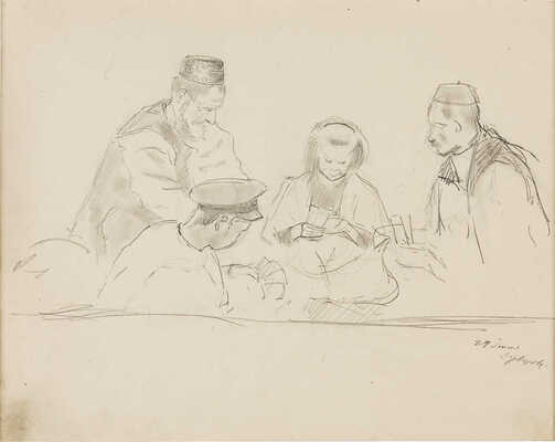 Кустодиев Борис Михайлович. Игра в карты. Пароход «Суворов»